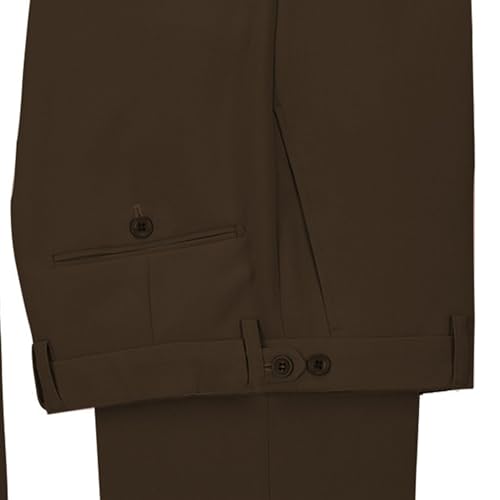 Image of Men's 2 Piece Suit with Metal Clasp Slim Fit Suit Stylish Business Pants Casual Wedding Grooms Tuxedo Suit