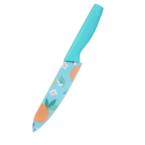 Image of Stainless Steel Knife Set - 3-Piece Chef, Utility & Paring Blades with Anti-Slip Handles & Color Coating | Sharp Kitchen Knives for Slicing, Dicing, Chopping (Sky Blue)