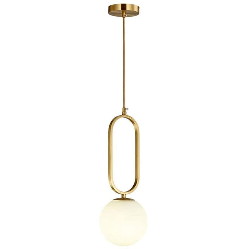 HXYSXHJUO Glass Globe Pendant Light Fixture,Droplight With White Frosted Shades Modern Ceiling Hanging Chandelier Lighting For Kitchen Island Dining Room Bedroom
