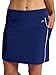 HEAD Women’s Golf Skort, Standard Fit, 17” Inseam, Mid-Rise, Stretch Lightweight Fabric, Moisture-Wicking, Built-in Compression Shorts with Pockets, Medieval Blue, Medium