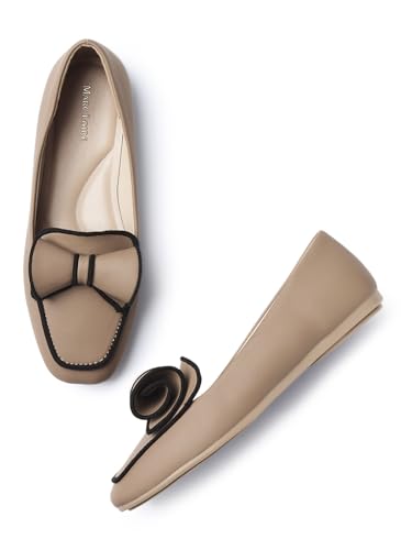 Image of Marc Loire Solid Casual Loafers for Women| Stylish Fashion Slip-On Flat Loafers Shoe with TPR Sole| Party & Office Footwear