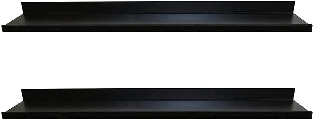 InPlaceShelving, 9604684E, Floating Wall Display Shelves, 72 Inch Width x 4.5 Inch Depth x 3.5 Inch Height, Set of 2, Black