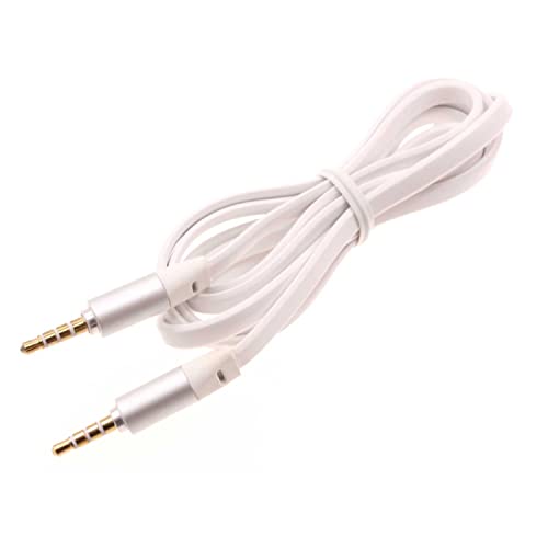 Cable auxiliar Jack 3.5mm 6ft blanco miniatura 1