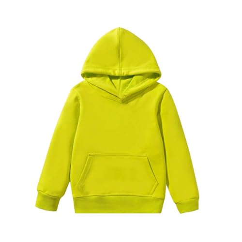 DDAPJ pyju Girls Boys Hoodies Sweatshirts Cute Long Sleeve Tops Solid Color Loose Pullover Shirts with Pocket 4-14 Years