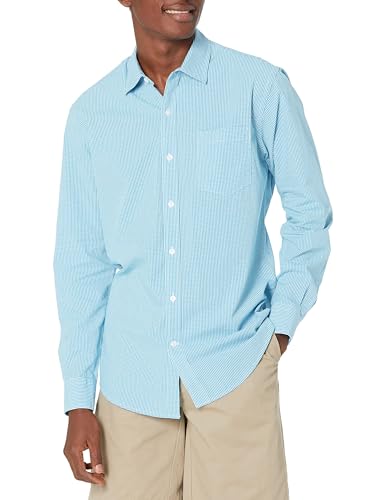 Image of Amazon Essentials Men's Regular-Fit Long-Sleeve Casual Poplin Shirt, Button Front, Business Casual, Collared