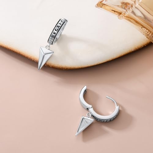 Pendientes vikingos ROMANTICWORK de plata de ley 925 para hombre 4