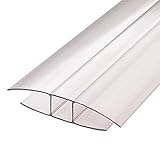 Ironlux - Pack 3 Perfiles de Unión - Con Forma de H - Espesor 4/6 mm - Ideal para Cerrar Placas y Planchas de Policarbonato - Largo 2 m - Acabado Estético