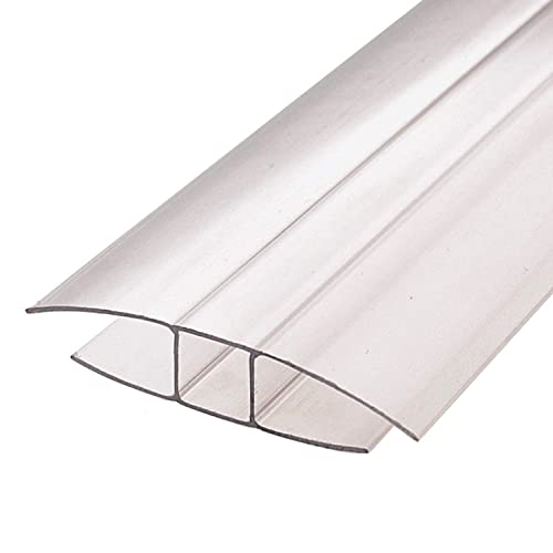 Ironlux - Pack 3 Perfiles de Unión - Con Forma de H - Espesor 4/6 mm - Ideal para Cerrar Placas y Planchas de Policarbonato - Largo 2 m - Acabado Estético Cover