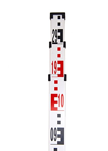 AdirPro 3-Meter Aluminum Grade Rod – Metric, Dual Sided 3-Section Telescopic Leveling Rod – Bubble Level and Soft Carrying Case Included