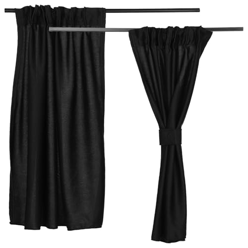 Cortinas ajustables para coche con parasol de ventana trasera y tejido negro opaco