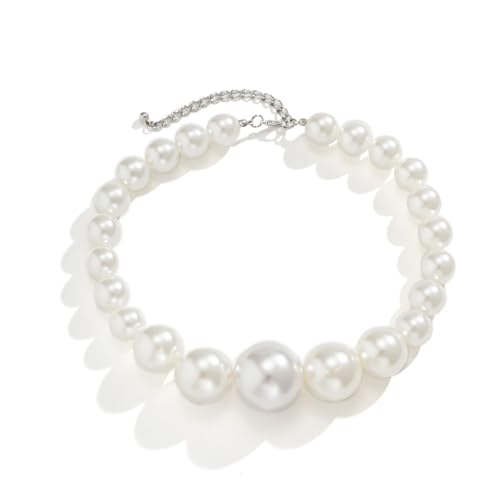 Faux Pearl Choker Necklaces for Women Big Pearl Necklace Chunky Pearl Necklace Exaggerated Large Pearl Choker Necklace Dainty Statement Bride Wedding Jewelry Gifts (A-pearl)