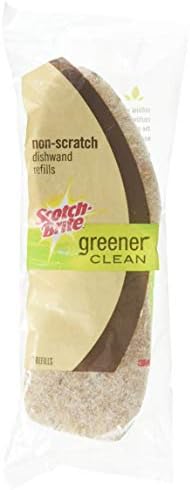 Scotch Brite Dishwand. Non-Scratch Scrub Pad With Eco Friendly Natural Agave Fibers. 2 Pack. Fillable Dish Wand Scrubber with Handle for Heavy Duty Scrubbing in the Kitchen Without Dishpan Hands!