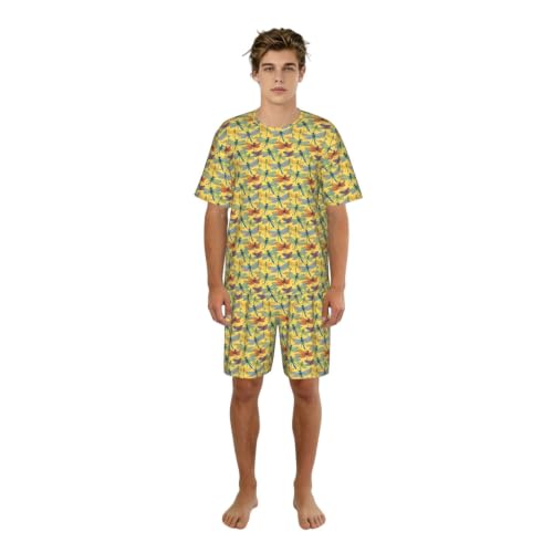 Pyjama homme libellule colorée pour soirée détente et nuit douce