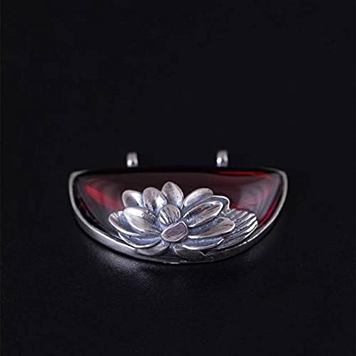 Pendentif en argent S925 et grenat contre les bijoux ternes, collier goyave en cuir véritable