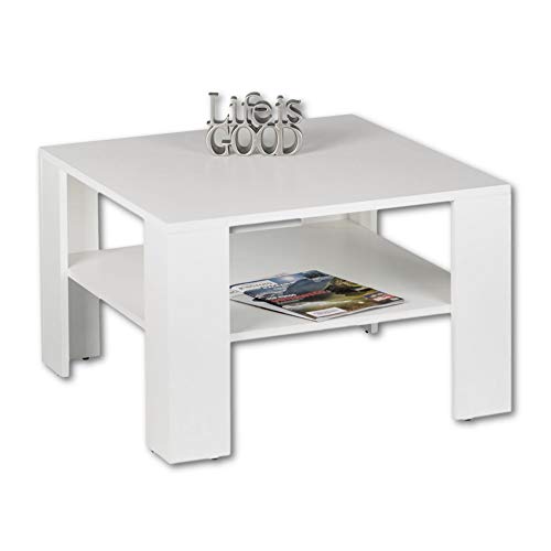 JOKER MINI Couchtisch in Weiß - platzsparender Sofatisch mit Ablage für Ihren Wohnbereich - 70 x 44 x 70 cm (B/H/T)