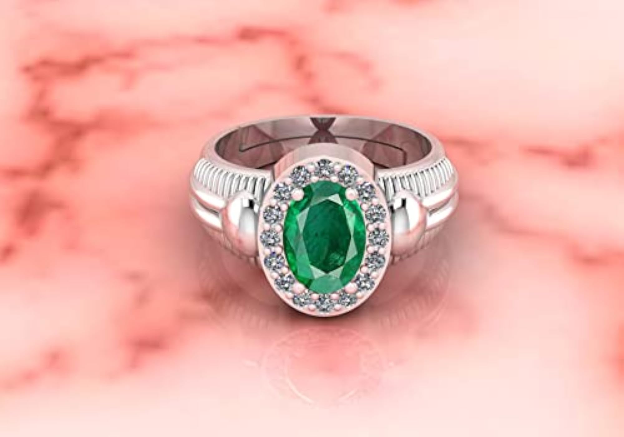 Certified Emerald Green Adjustable Ring, 4.00 Ratti