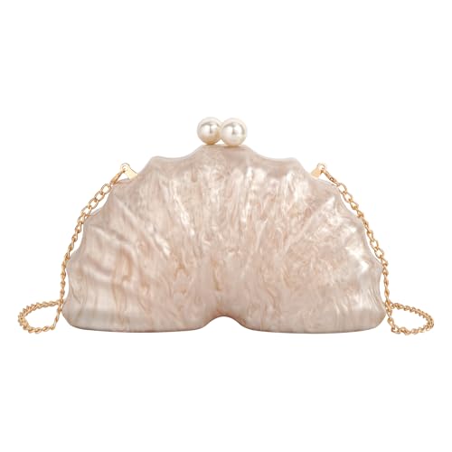 Image of Women Seashell Evening Bag Purse Mermaid Chain Strap Clutch Handbag Shoulder Bag | Seashell