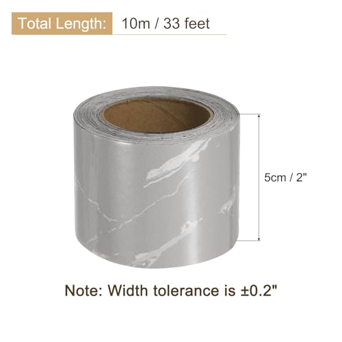 Image of uxcell Wood Grain Tape, 2 inch x33 Ft Self Adhesive Wood Grain Repair Patch for Baseboards, Doors, Floor Repair, Furniture Home Decor Castle Gray