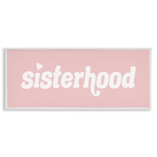 Sisterhood Retro Typography Heart, 13 x 30 Inch Framed Giclée Print