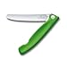 Price comparison product image Victorinox Swiss Classic Foldable picnic knife for hiking, fruit, vegetables, bread rolls, sausage, serrated edge, extra sharp, Green