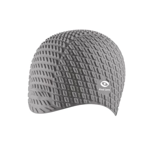 Image of First Lens Squre Swimming Cap for Men & Women - Gray - SC12