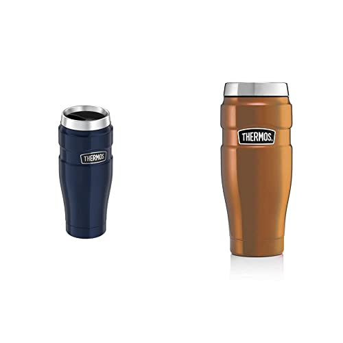 Thermos Stainless King Travel Tumbler, Midnight Blue, 470 ml 4002256047 & 170271 Stainless King Travel Tumbler, Copper, 470 ml, 8.3 x 8.3 x 20 cm