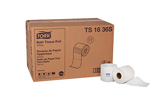 Tork Bath Tissue Roll Universal 1-ply For everyday use at home Biodegradable 4.0x3.75", 1000 sheets per roll/96 rolls/case #1