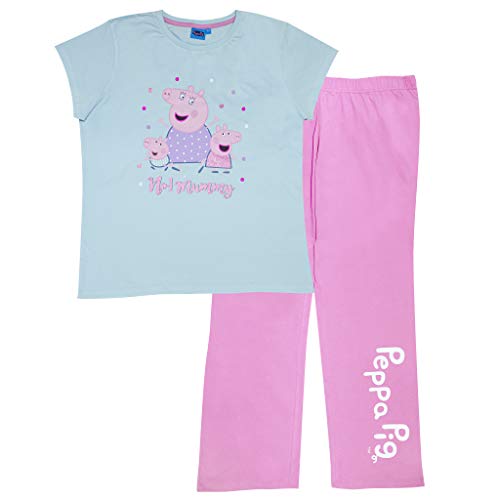 Peppa Pig Number 1 Mummy T Shirt, Damen, XS-4XL, Pale Blue/Pink, Offizielle Handelsware Cover