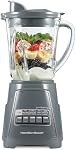 Mixeur Hamilton Beach Power Elite pour smoothies, écrasement de glace et purée, 700 Watts, récipient en verre de 40 oz, 12 fonctions, système Wave~Action, gris ardoise, 58153J | Récipient en verre de 40 oz | 12 fonctions incluant purée, écrasement de glace | 700 Watts | Gris | 58153J