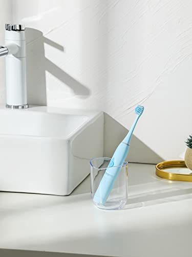 Image of MINISO Electric Toothbrush,AA Battery Powered Electric Brush with Super Soft Bristles for Men & Women, 3 Brush Heads& Travel Toothbrush Case,Blue