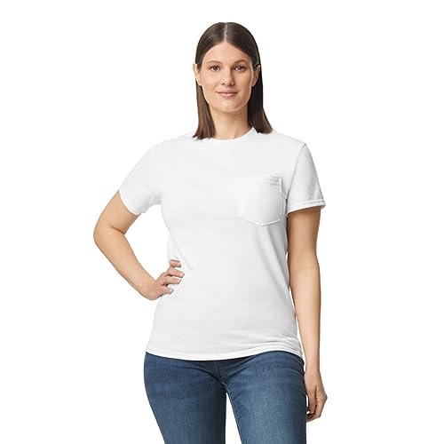 Gildan Unisex Adult Ultra Cotton T-Shirt with Pocket, Style G2300, 2-Pack2