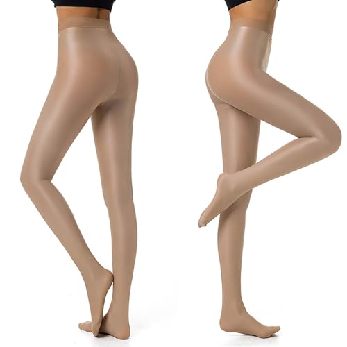 Mallas de baile brillantes de alta resistencia 70 denier tono color piel natural