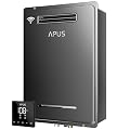 APUS 190,000 BTU Outdoor Tankless Water Heater, 8.1 GPM Propane Instant Hot Water Heater with WiFi & Remote Control, High Efficiency for Supports 5 Outlets