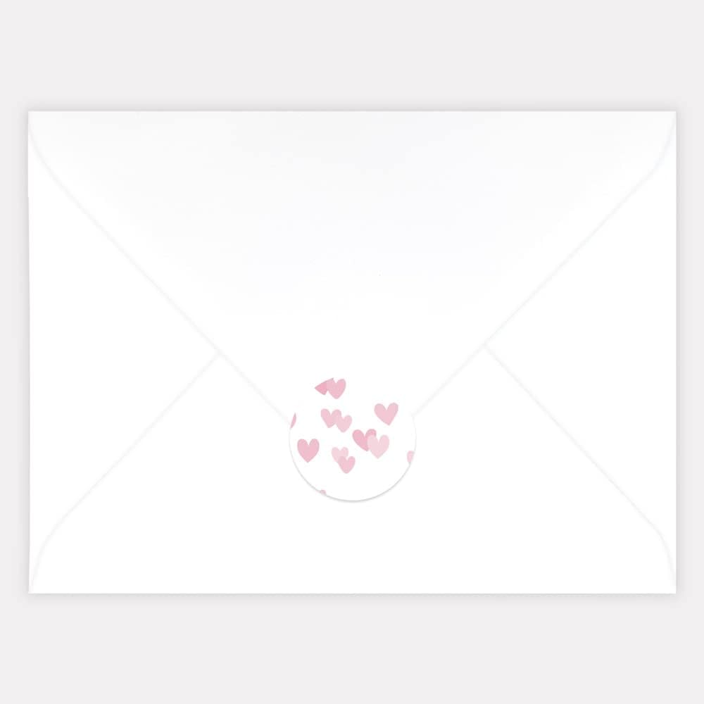 Dotty about PaperPink Confetti Hearts - Wedding Envelope Seals (32 0033)
