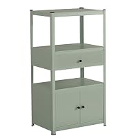 Amazon｜スチールラック 扉付き 高さ調整可能 耐荷重100kg/段 大容量