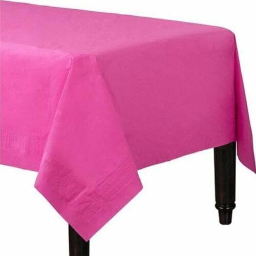Tezraftaar® 4 x Paper Table Cover 90cm x 90cm Pink Disposable Square Folded Table Cloth for Christmas New Year Parties Catering Supply — image 1