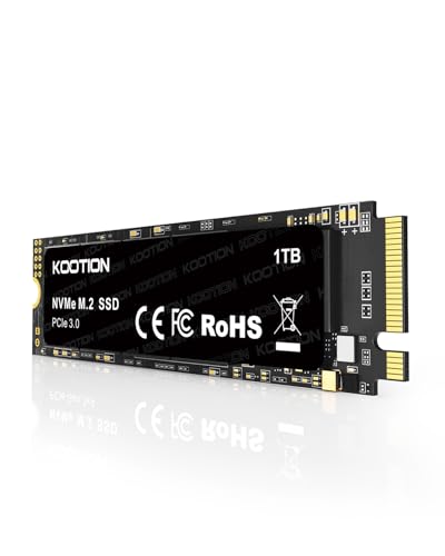 KOOTION 1TB NVMe Internal SSD PCIe 3.0, M.2 2280 NVMe Gen 3 Internal Solid State Drive Up to 3500MB/s, Less Heat for PC/Laptop