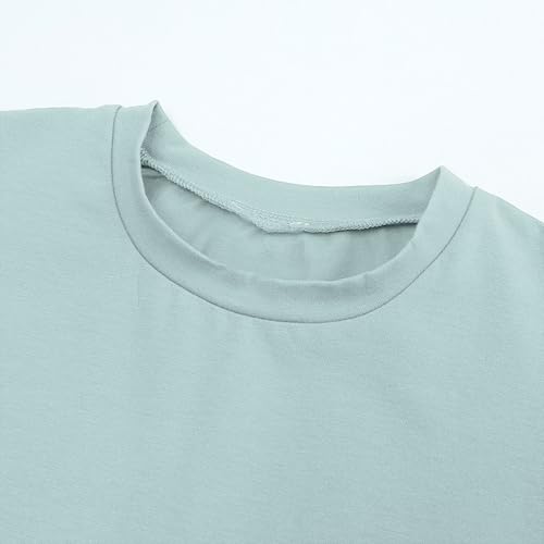 Toddler Kids Girls Boys Solid Color Soft Comfy 2PCS Set Short Sleeve Shirts and Pants Sets Summer Vacation3