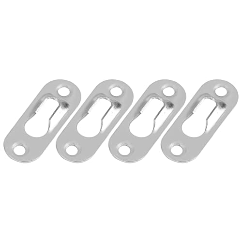Image of 40 Pcs Silver Keyhole Hangers, Unique Protruding Design Key Hole Hanger Bracket, Invisible Shelf Hanger Picture Hanging Hardware for Picture Frame or Frames Connection
