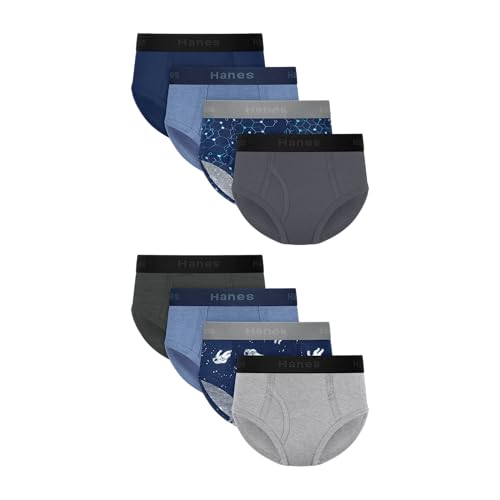 Image of Hanes boys Underwear Boxer Briefs Pack, 8-pack, Cotton-stretch Dyed Boys' Underwear, Moisture-wicking