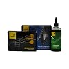 Scottoiler Essentials Micro vSystem Automatic Motorcycle Chain Lubrication System & Scorpion Dual Injector - Twin Feed applicator with 8.4fl.oz Biodegradable Green Scottoil Refill Bundle