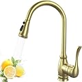 Kitchen Sink Faucet with Pull Down Sprayer, High Arc Single Handle Kitchen Faucet 1 Hole 2-Function 360° Swivel Stainless Steel Sink Faucet for Utility Farmhouse Camper Laundry Rv Bar