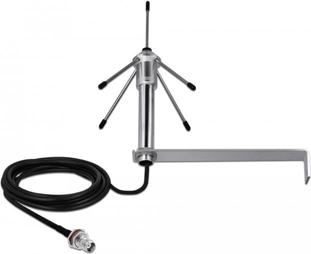 DeLock LPWAN Antenne TNC 868 MHz Prise 3 dBi Omni-directionnel Rigide avec Câble de Connexion RG-58 C/U 3 m Montage Mural Extérieur Argent [12564]