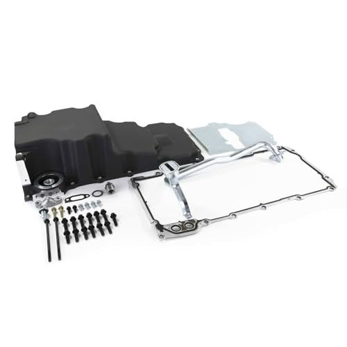 Top Street Performance Aluminum Rear Sump Low-Profile Retro-Fit Oil Pan for GM Chevy LS - Black