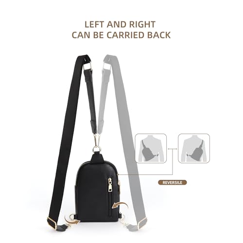 Image of Sling Bag Crossbody Bags For Women Plaid Striped Fanny Packs Chest Bag for Work Shopping