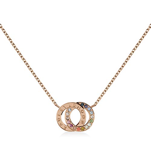 RADLEY Rocks Ladies 18ct Rose Gold Plated Rainbow stone Necklace RYJ2138