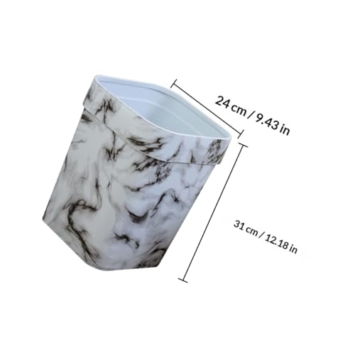 Caneca de basura rectangular de plástico blanco miniatura 2