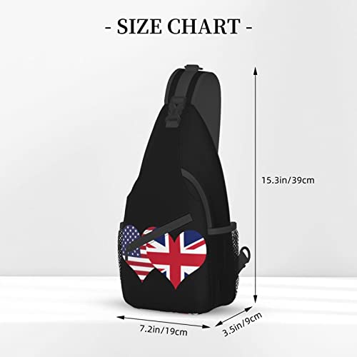Mochila tipo bandolera unisex con bandera EUA y Reino Unido miniatura 4