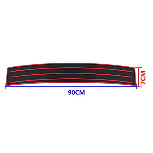 Runmade Black & Red Rubber 35.4 Inch Rear Bumper Protector Guard Door Entry Sill Guard - Universal Fit For Car Suv Pickup Truck Boat Non-Sli Scratch-Resistant Boot Sill Protector (90 Cm) #TOP3