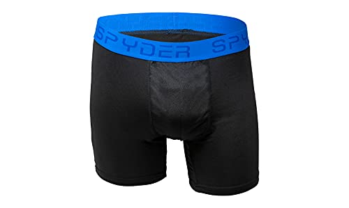 Spyder Mens Boxer Briefs 4 Pack Poly Spandex Performance Boxer Briefs Underwear (Black Large)2
